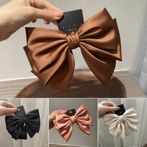 Pinza para el cabello vintage grande moño satinado sedoso horquilla elegante clip para lazos 1 pieza - Imagen 1 de 14