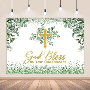 7x5ft Blessing On Your Confirmation Backdrop First Communion Party Decoration... - Picture 1 of 6