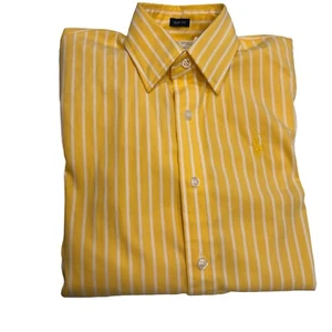 Neu mit Etikett Ralph Lauren Sport Damengröße 2 Button-Down-Hemd gelb/weiß gestreift - Bild 1 von 12