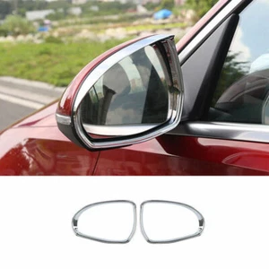 ABS Chrome Rearview Mirror Rain Eyebrow Frame Trim 2X For Benz C-Class 2022-2023 - Picture 1 of 7