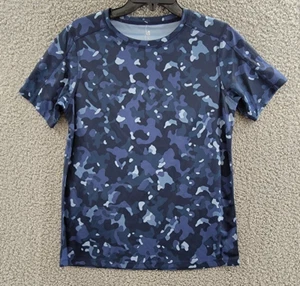 ID Ideology Camo-Print Short Sleeve TShirt Boys XL Indigo Sea Crew Neck Pullover - Picture 1 of 15