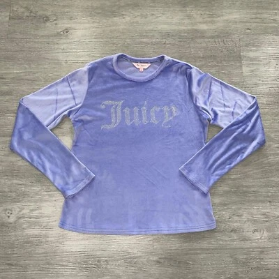 Juicy Couture Women's Large Velour Comfy Lounge Top Long Sleeve Pullover BLING - Image 1 of 4