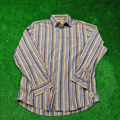 Camel Active Shirt Mens Large Striped multicolor collared long sleeve casual - Image 1 of 4