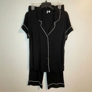 Nordstrom Set Pigiama Bianco e Nero con Elegante Bordo Modal Morbido - Foto 1 di 6
