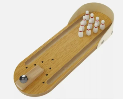 Tabletop Game Mini Bowling Set Bowling Game Toy Children's Fun Gift Wooden - Image 1 of 4