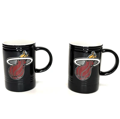 迈阿密热火咖啡杯2包黑色带加高标志16盎司NBA收藏品马克杯 — 第 1/4 张图片