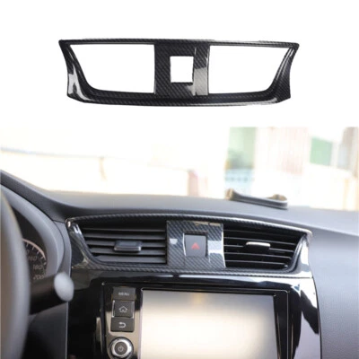 Consola central de fibra de carbono para Nissan Sentra 2013-2019 salida de aire ventilación 1 pieza Foto 1 de 4