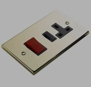 Cooker Control 45A with 13A Socket Victorian Brass Effect DEC436 - Picture 1 of 1