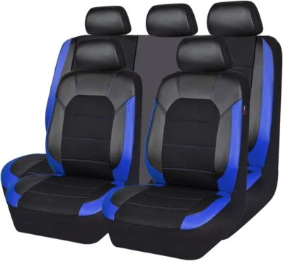 9PCS For Chevrolet Car 5 Seat Covers Front Rear Full Set PU Leather Protector - Image 1 of 4