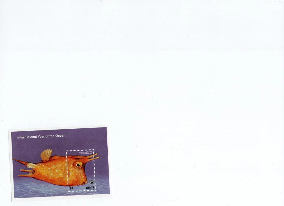 NEVIS 1094 MNH HOJA RECUERDO PEZ VACA CUERNOS LARGOS Foto 1 de 1