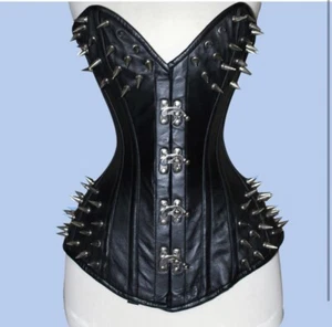 Women's Underbust Waist Training Corset Heavy Duty Double Steel Boned leather - Picture 1 of 3