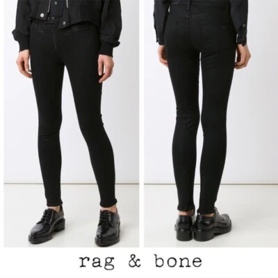 NWT Rag & Bone $275 Ryder Skinny Jeans In Coated Black  Size: 26 - Image 1 of 4