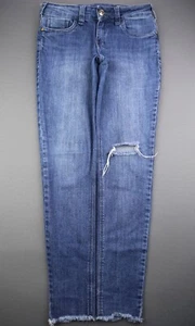 Women's M. Officer Skinny Jeans Mid Rise Raw Hem Distressed US Size 8 (29x30) - Picture 1 of 8