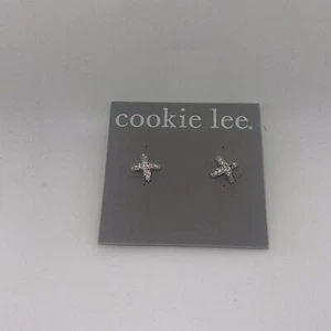 Cookie Lee Neu mit Etikett echte Kristall Post "X" Ohrringe. Style 11163 - Bild 1 von 4