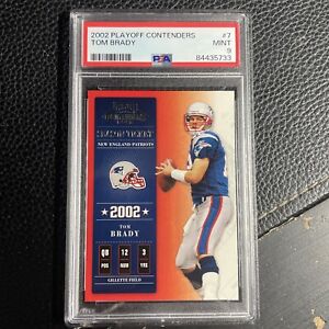 2002 Playoff Contenders Tom Brady PSA 9 #7 2nd Year Patriots Not 2000
