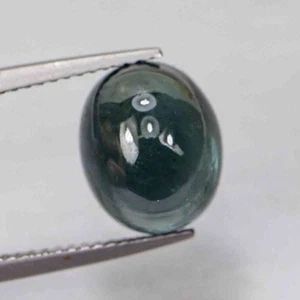 5.58 Cts Natural Tourmaline Oval Cabochon Cut Bluish Green Color Gemstones - Picture 1 of 5