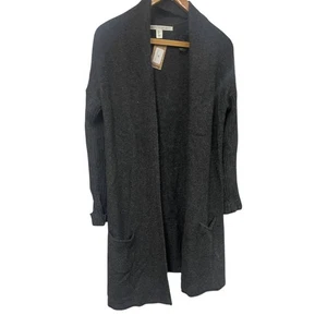Max Studio Cardigan Dark Grey Mid Length Open Pockets Casual Winter UK Size L - Picture 1 of 8