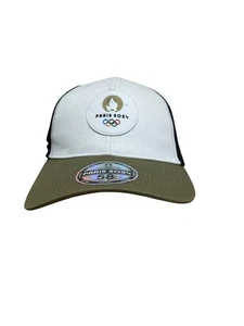 Official Paris 2024 Olympics Logo Cap Hat Tan Adjustable Mesh Back Snapback - Picture 1 of 8