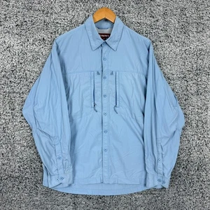 Simms Shirt Mens Large Blue COR3 Vented Fishing Button Down Long Sleeve Nylon - Picture 1 of 10