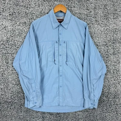 Simms Shirt Mens Large Blue COR3 Vented Fishing Button Down Long Sleeve Nylon - Image 1 of 4