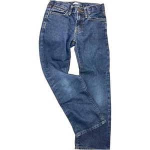 OLD NAVY Size 8 128 Boys Denim Straight Jeans Adjustable Waist Medium Wash - Picture 1 of 5