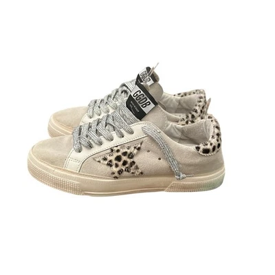 Golden Goose 'May' Superstar Mixed Media Leopard Star Low-Top Sneakers Size 7 - Image 1 of 4