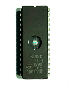 M27C512 100nS 64Kbx8 UV Eprom memory PDIP-28 Genuine STMicro erased x 1 pcs - Picture 1 of 1