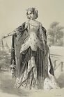Constance D'Arles (974-1032) Queen de France Lithography Of 1848 Xixth