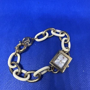 WORKING Tommy Hilfiger Womens Watch Bracelet Gold Tone White Loops Square - Picture 1 of 7