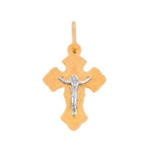 6158 Anhänger Kreuz orthodox Rotgold 585, русский крест - Bild 1 von 1