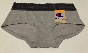 NWT Champion Wide Lace Logo Waistband Grey S BoyShort Panty SR$14 - Picture 1 of 4