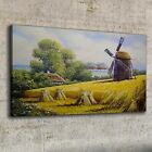 Canvas Print 100x50 Painting Countryside Mill Huts Picture Wall Art Framed Decor