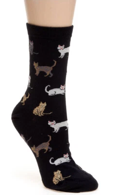 Hot Sox Unisex Gatos Negro Crew Calcetines Un Par Se Ajusta a Tallas 9-11 Nuevo Con Etiquetas Foto 1 de 2