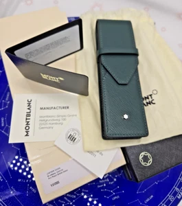 $235 MSRP - Montblanc 131205 British Green 2pen Pouch Sartorial - Picture 1 of 9