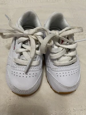 Sapato Reebok Clássico Branco Renda Unissex Meninos Meninas Criança Tamanho 4 - Imagem 1 de 4