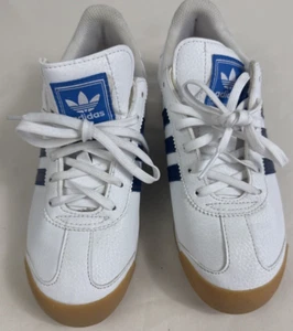 Adidas PYV 702001 Men’s Samoa Size 4 White 3 Blue Stripes Classic Style Sneakers - Picture 1 of 8