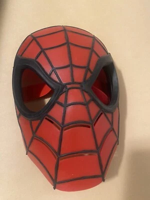 Spiderman  Face Mask Red & Black Hard Plastic One Size  Fits Most Marvel Hasbro. - Image 1 of 4