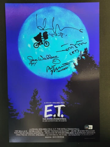 12 "x 18" E.T. Mini Poster with Autographs of 4 Major Cast Members: Beckett 059 Cover
