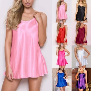 Women Sexy Satin Silk Lingerie Nightie Ladies Slip Dress Nightdress Underwear - Picture 1 of 22