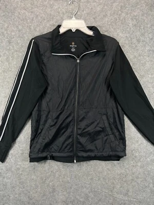 Tangerine Jacket Womens S Small Black White Piping Mesh Full Zip Active Wear - Image 1 of 4