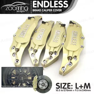 Metal 3D ENDLESS Universal Style Brake Caliper Covers 4 Pcs Gold 10.5" in LW01 - Foto 1 di 9
