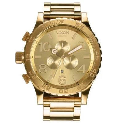 Reloj de buceo Nixon A083502 para caballeros esfera dorada oro amarillo acero cronógrafo Foto 1 de 3