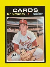 1971 Topps Ted Simmons RC #117 St. Louis Cardinals EXCELLENT MINT OR BETTER 