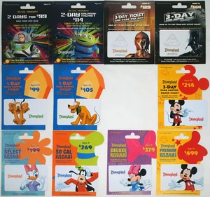 11 Different DISNEYLAND Passport Disney Gift Cards 2012: Star Wars/Tours, Buzz++ - Picture 1 of 5