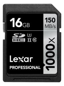 Lexar 16GB 16G SD SDHC Memory Card 1000x 150MB/s Class 10 UHS-II U3 - Picture 1 of 1