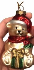 Thomas Pacconi Museum Series Christmas Teddy Bear Gift Blown Glass Ornament