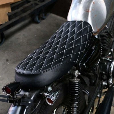 Black Motorcycle Cafe Racer Seat Flat Brat Saddle For Yamaha Honda Yamaha Harley - Image 1 of 4