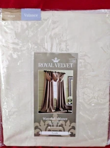 JCP, Grommet Waterfall Valance, Ivory Beige, 18"x20" ROYAL VELVET, PLAZA, NIP - Picture 1 of 2