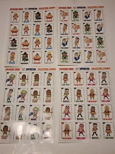 Vtg 4 Sheets WWF Coliseum Video Collector Stamps Bret Tatanka HBK Razor Yokozuna - Picture 1 of 12