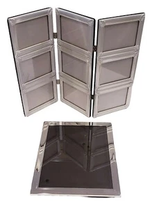 Table Top Memories 3 Panel Frame Nine 2" X 3" And 11" X 9" Chrome Frame - Picture 1 of 1